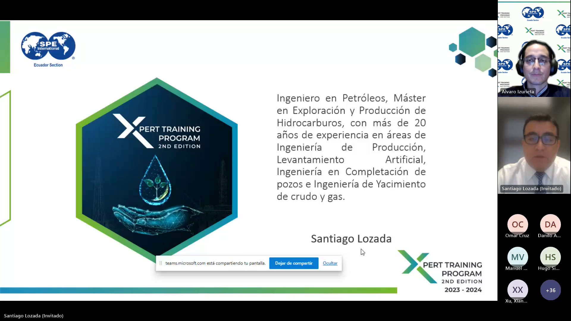 SPE Webinar Producción de crudo pesado mediante pozos horizontales del Yacimiento M1 en campos de Bloque 16