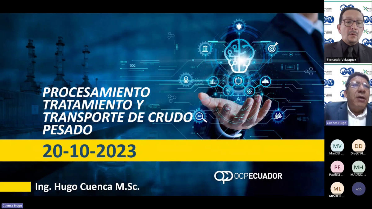 Webinar de la SPE Ecuador Section: Un Vistazo a Procesamiento y Transporte de Crudo Pesado